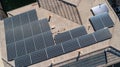 Solar Panels Installed on Roof of Large House Royalty Free Stock Photo