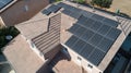 Solar Panels Installed on Roof of Large House Royalty Free Stock Photo