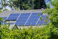 Solar panels installed on the rooftop of a house