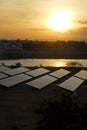 Solar panels-Large photovoltaic system at dawn .