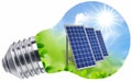 Solar panels in light bolb Royalty Free Stock Photo