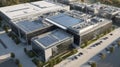 solar panels modern office complex aerial Royalty Free Stock Photo