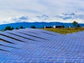 Solar panels on the mountain plateau in Provance, France