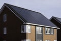 Solar panels on the roof of a modern new-build house in the Netherlands Royalty Free Stock Photo