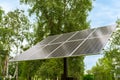 Solar panels in public park, eco friendly, green, renewable energy concept Royalty Free Stock Photo