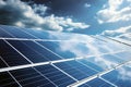 Solar panels. Renewable energy background with green energy. Production of renewable energy concept. Generative Ai Royalty Free Stock Photo