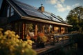 Eco-Friendly Home A Modern House with Solar Energy Royalty Free Stock Photo