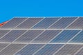 Solar panels on the roof of a building against a blue sunny sky Royalty Free Stock Photo