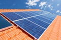 Solar panels on roof Royalty Free Stock Photo