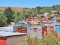 Solar panels on the roof of shack at Informal settlement in South Africa. Royalty Free Stock Photo