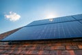 Solar panels on the roof. Royalty Free Stock Photo