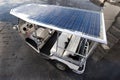 Solar panels on the roof of a tuc tuc