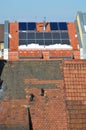 Solar panels on a rooftop in winter Royalty Free Stock Photo