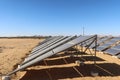 Solar Panels set in the meddle of the desert in Baharyia in Egypt Royalty Free Stock Photo