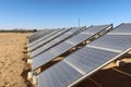 Solar Panels set in the meddle of the desert in Baharyia in Egypt Royalty Free Stock Photo