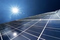 Solar panels or Solar cells energy for Electric power in Asia. Royalty Free Stock Photo