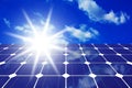 Solar panels with sun Royalty Free Stock Photo