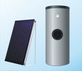 Solar panels to the boiler Royalty Free Stock Photo