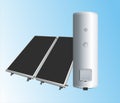 Solar panels to the boiler 2 Royalty Free Stock Photo
