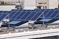 Solar panels on the top of a building Royalty Free Stock Photo