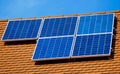 Solar panels on the top of a building Royalty Free Stock Photo