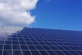 Solar panels under blue sky