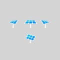 Solar Panels Vector Icons. Solar Battery in Different Angles. Vector Design Elements Set for You Design Royalty Free Stock Photo