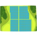 Solar panels, view from above, production of energy from the sun, ecological energy producing station horizontal vector