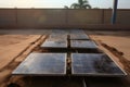 solar panels with visible dust and dirt before cleaning