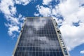 Solar panels on the wall of a multi-storey building. Renewable solar energy Royalty Free Stock Photo