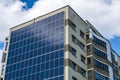 Solar panels on the wall of a multi-storey building. Renewable solar energy Royalty Free Stock Photo