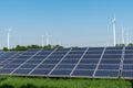 Solar panels and wind power plants Royalty Free Stock Photo