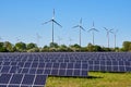 Solar panels and  wind power plants Royalty Free Stock Photo