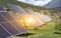 solar panles park on mountais flexible electricity power Royalty Free Stock Photo