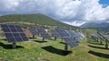 solar panles park on mountais flexible electricity power Royalty Free Stock Photo