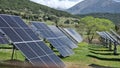 solar panles park on mountais flexible electricity power Royalty Free Stock Photo