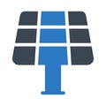 Solar pannel glyph color vector icon Royalty Free Stock Photo
