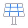 Solar pannel thin line color vector icon