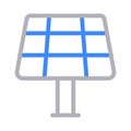 Solar pannel thin line color vector icon Royalty Free Stock Photo