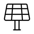 Solar pannel thin line vector icon