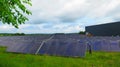 Solar pannels at district heating plant Royalty Free Stock Photo