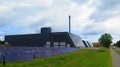 Solar pannels at district heating plant Royalty Free Stock Photo