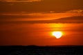 Solar partly eclipse at sunset Royalty Free Stock Photo