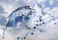 Solar photovoltaic umbrella Royalty Free Stock Photo