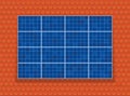 Solar Plate Collector Shingle Roof Background Thermal Panel House