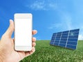 Solar power energy service idea concept background Royalty Free Stock Photo