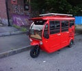 Solar Power funny vehicle on a street.