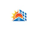 Solar power home logo icon vector template.