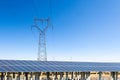 Solar power plant under the sunny sky Royalty Free Stock Photo
