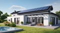 Solar Power Technology on a House Roof Royalty Free Stock Photo